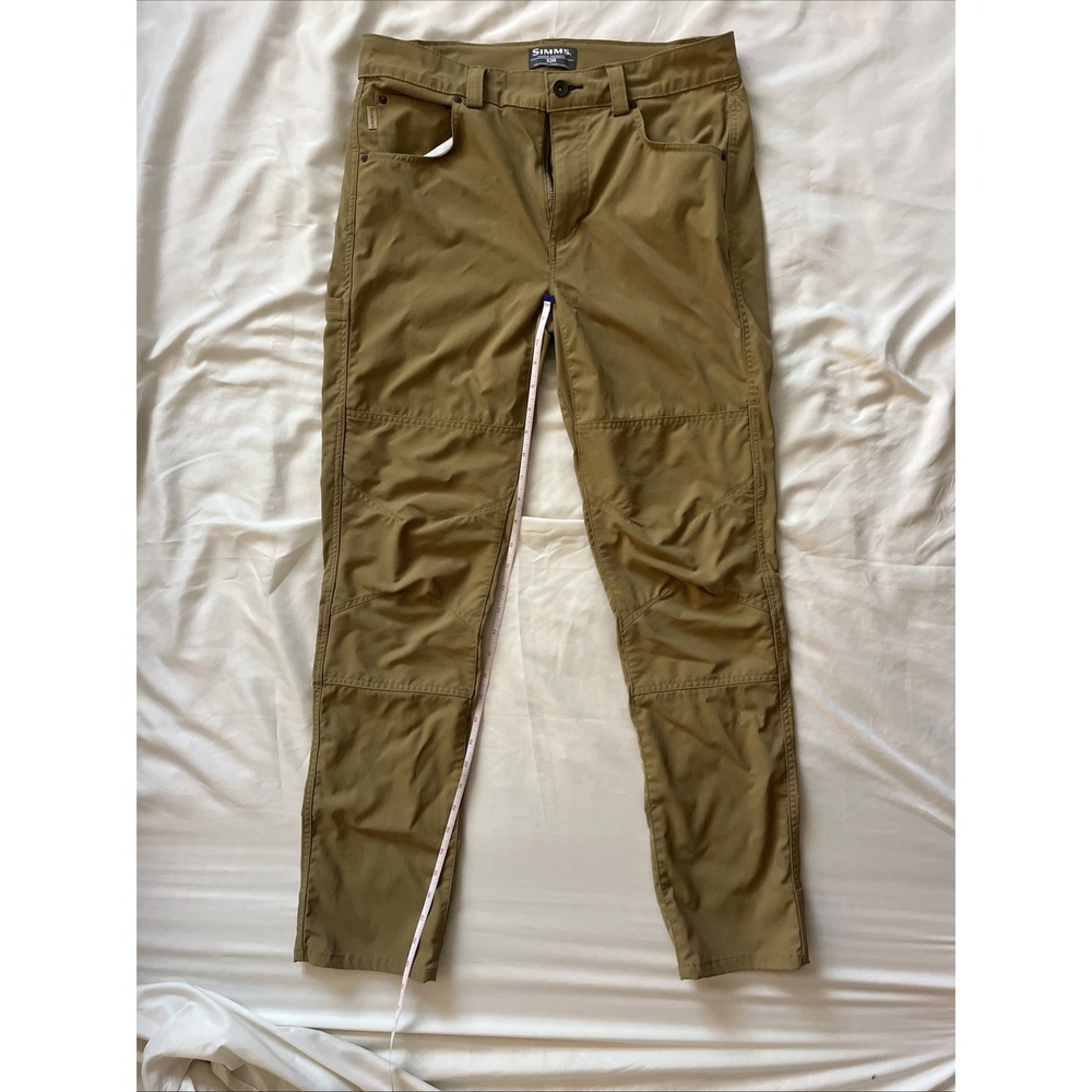 Simms Fishing Pants Mens Size 32x 30 Brown Lightweight Nylon Outdoors Hiking